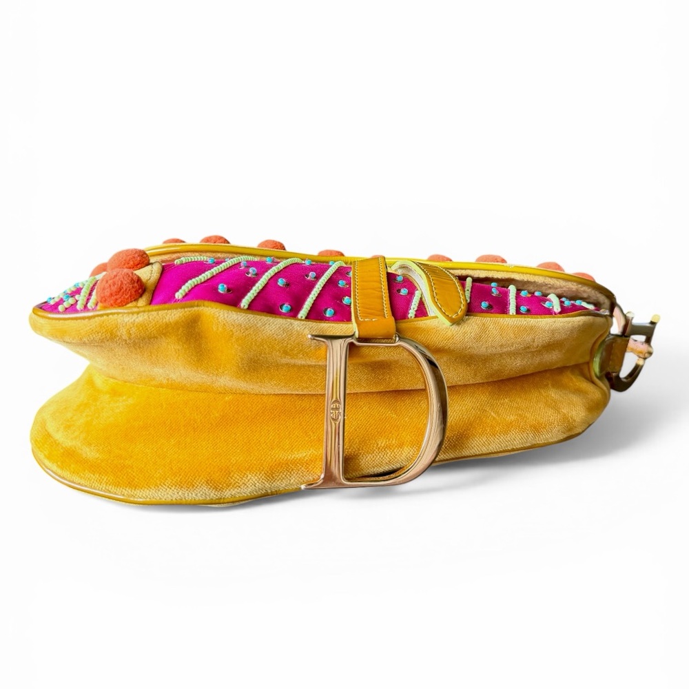 Vintage Christian Dior FW02 Pom Pom Saddle Bag — runway limited edition - Picture 10 of 12